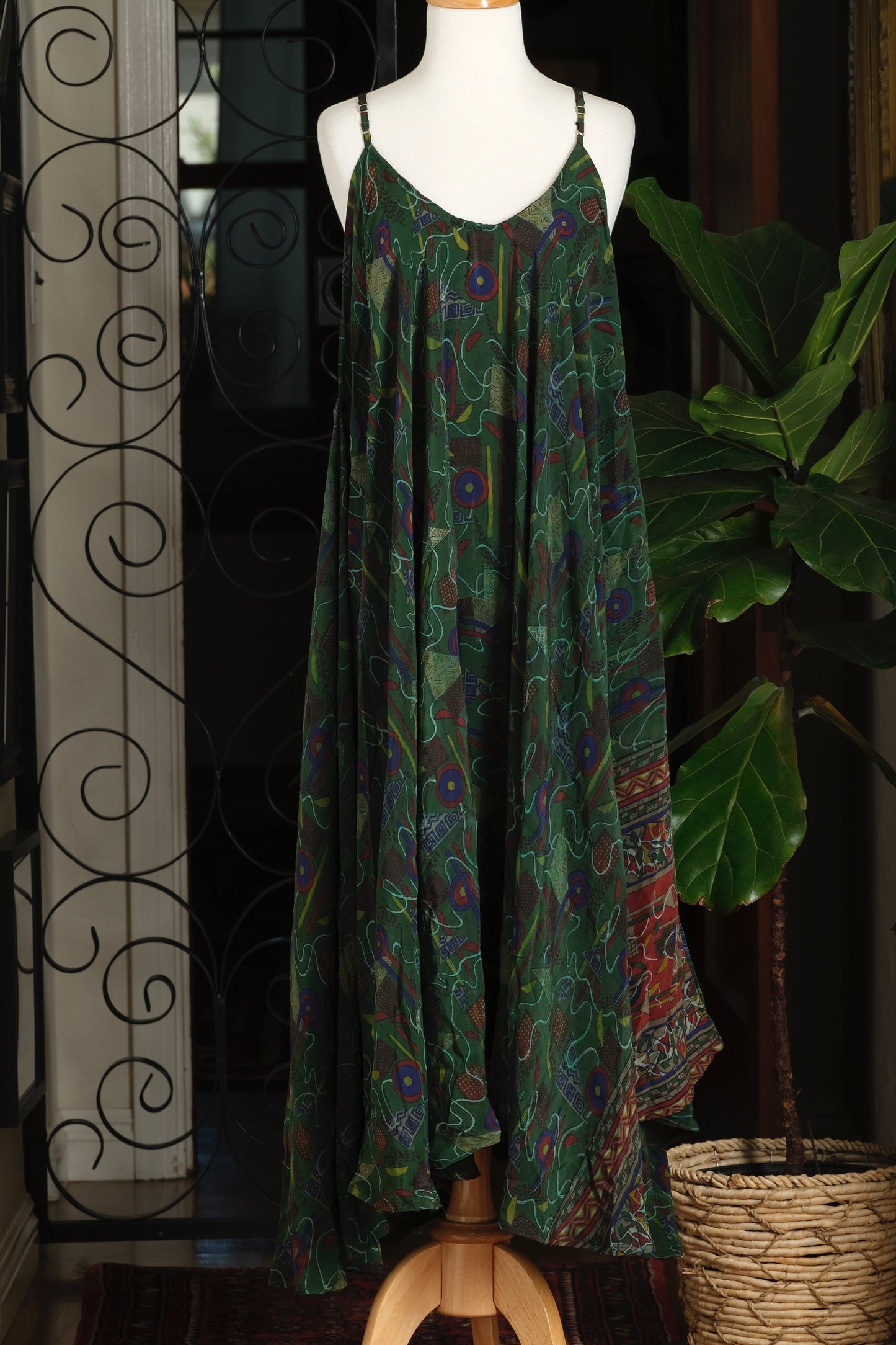 Kantha Slip Dress in Gala's Garden