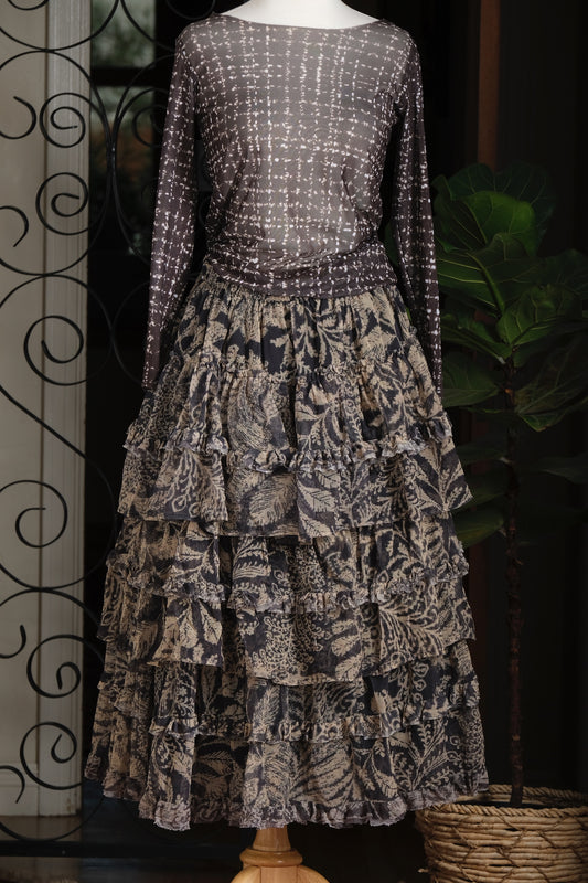 Dutton Tulle Skirt in Black Fern