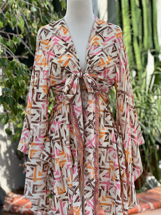 Angel Tie Top in Tribal Peach