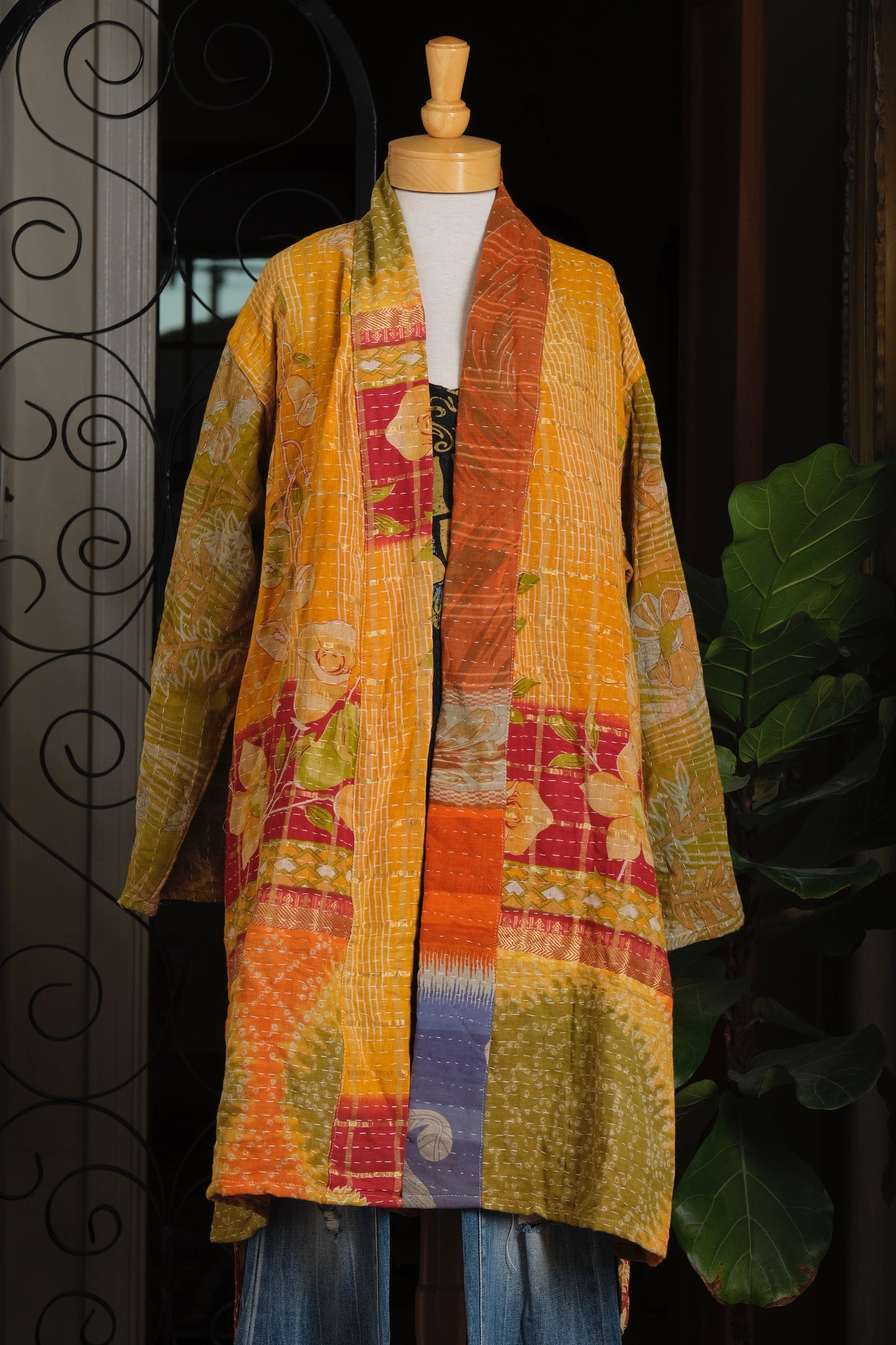 Kantha Trench in Yellow Garden