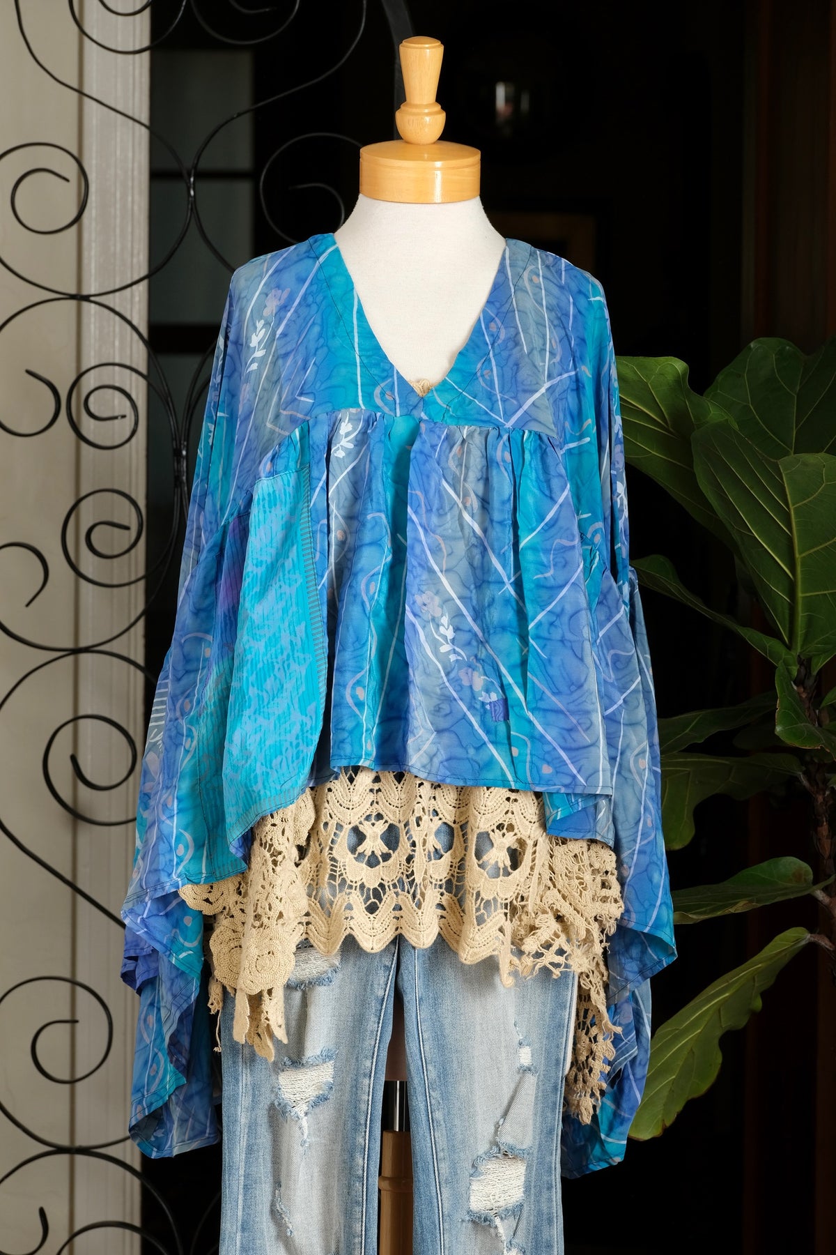 Gold Dust Crop Top in Blue Ocean