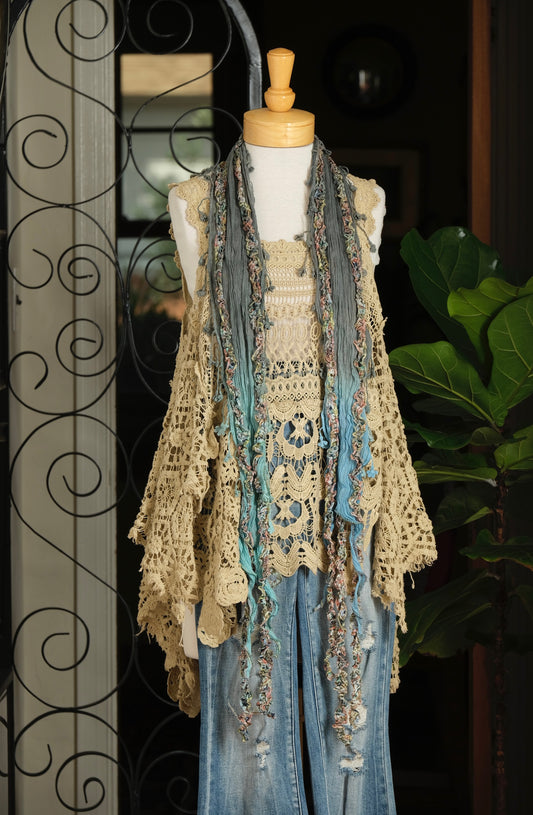 Siren Scarf in Pink Jade Ivory