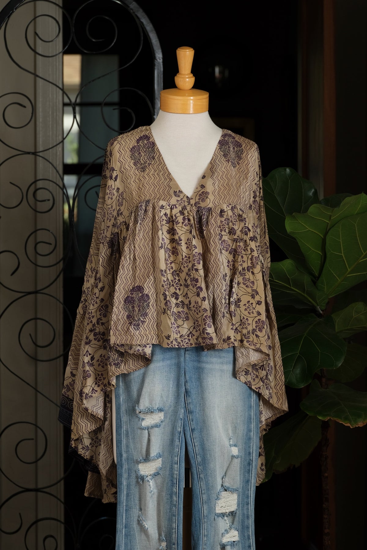Gold Dust Crop Top in Faded Violets