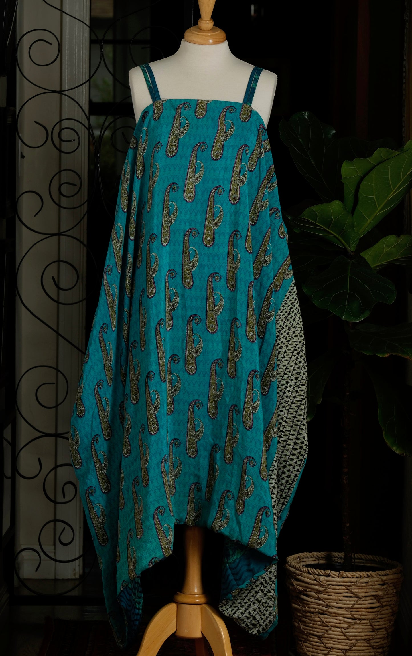 Shine Maxi Dress in Turquoise paisley