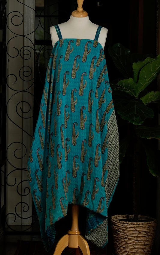 Shine Maxi Dress in Turquoise paisley