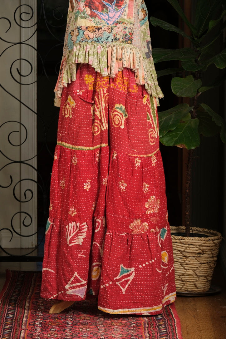 Pocket Pant in Red Pinwheel