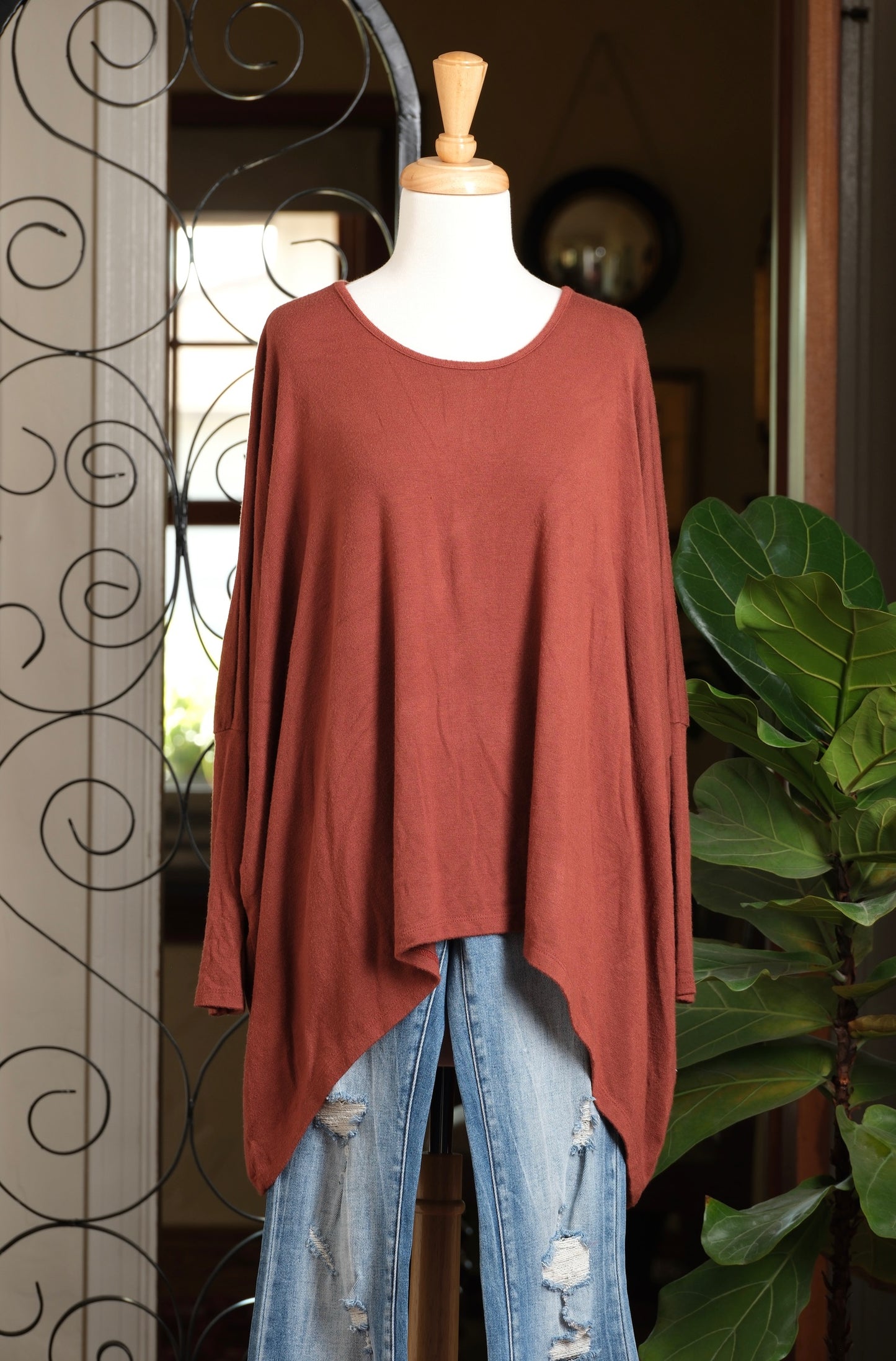 Terracotta Asymmetrical Sweater