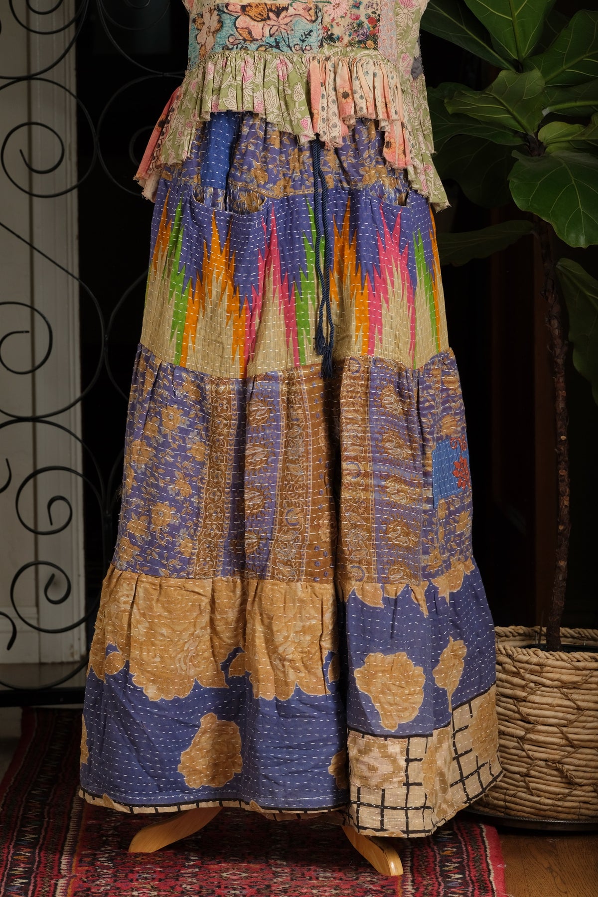 Pocket Pant in Blue Rose Flame