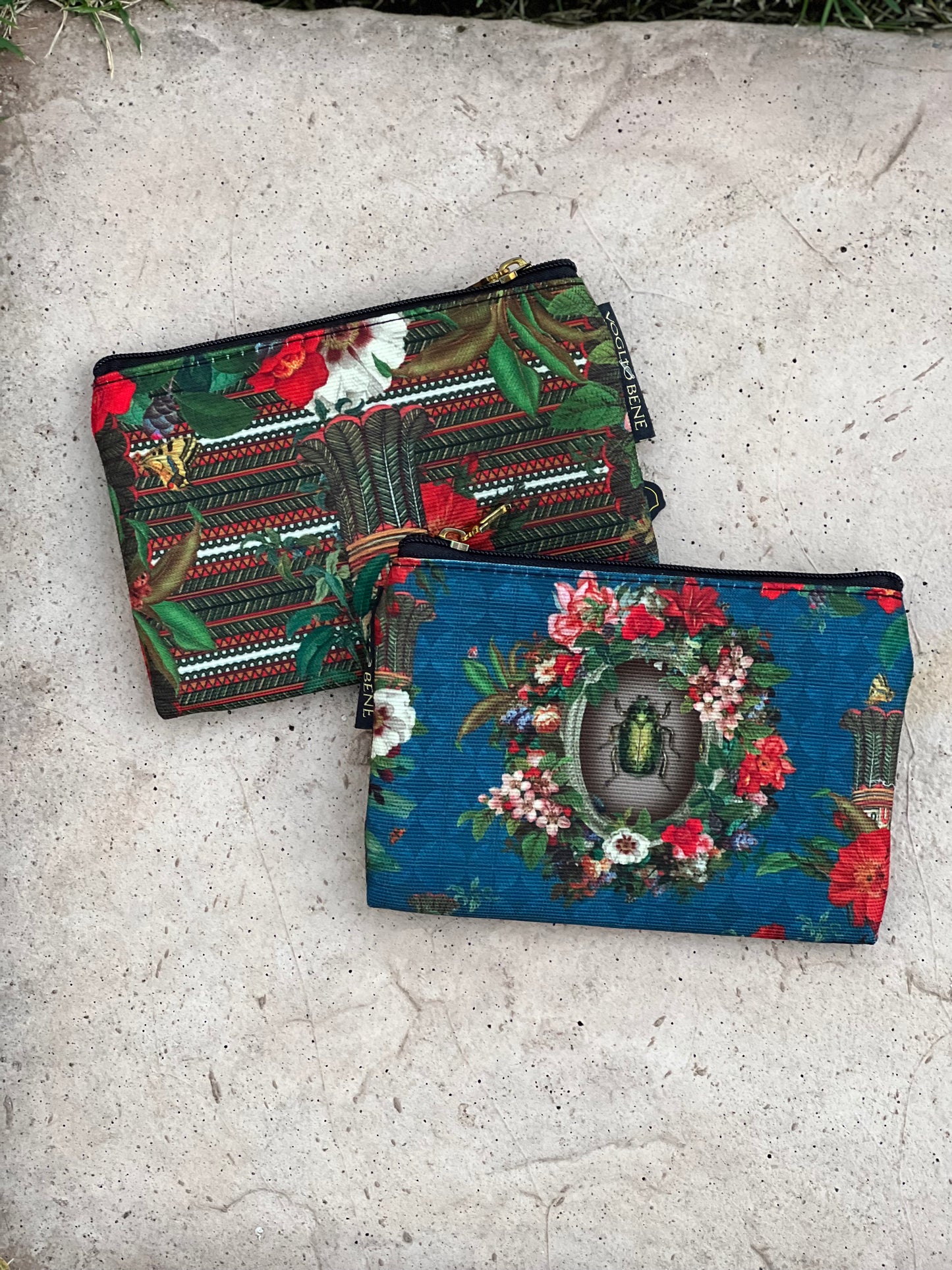 Coin Purse in Green Beetle