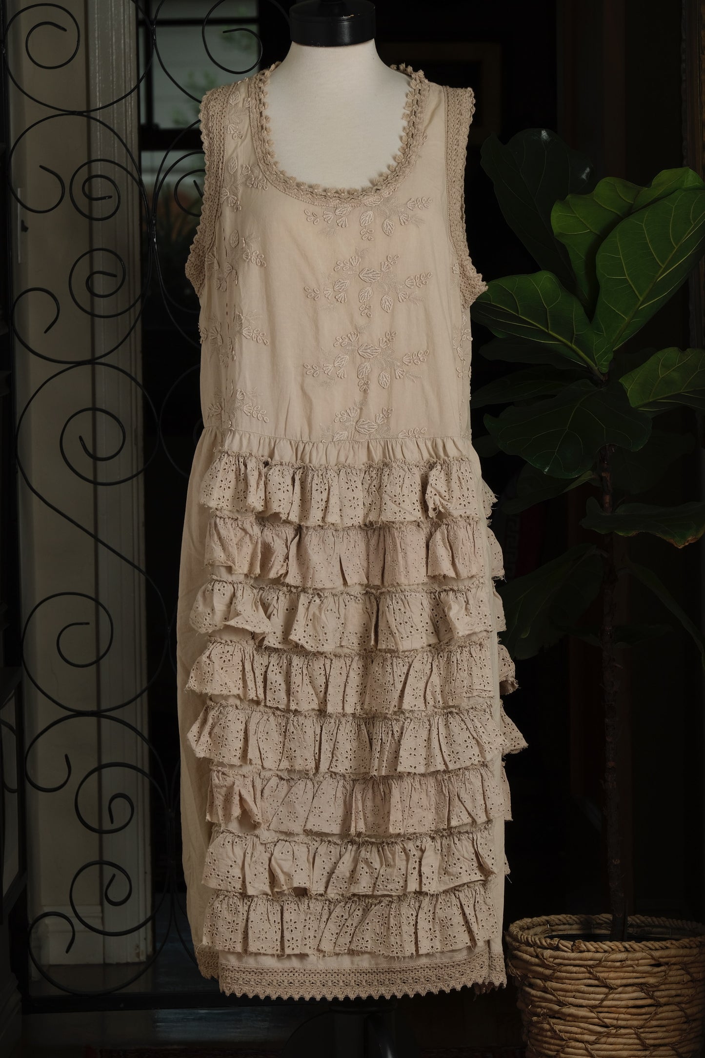 Ecru Belle Ruffle Dress