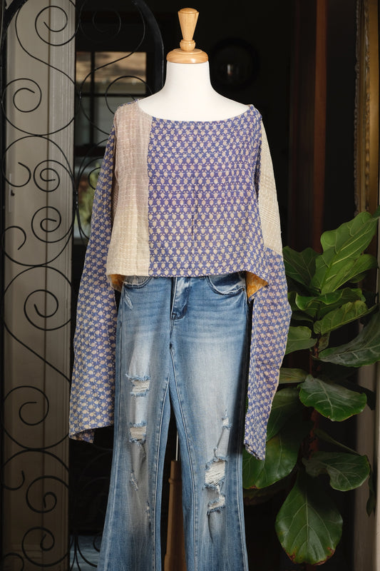 Crop Top in Blue Plate Special