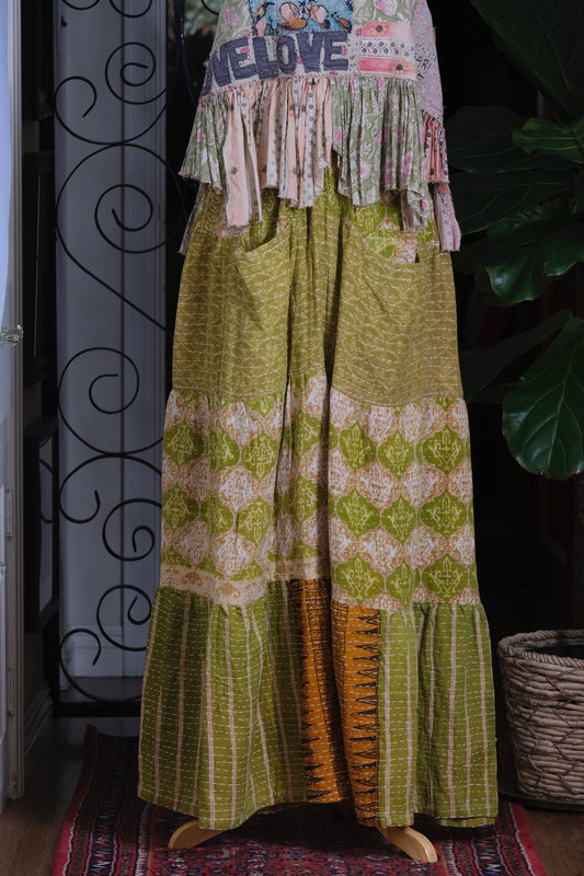 Pocket Pant in Acid Green Mosaic
