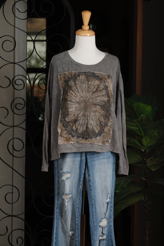 Crop Pod T Shirt in Ash
