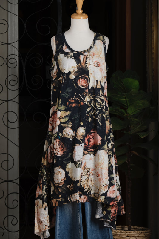 Ballet Slip in Black Peony