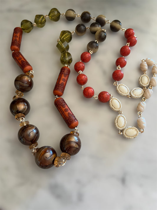 Rosary Necklace in Dirty Martini
