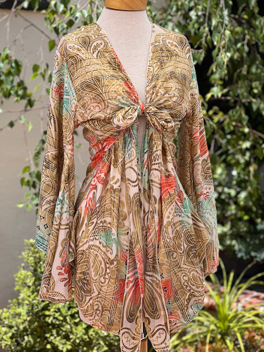 Angel Tie Top in Taupe Swirl