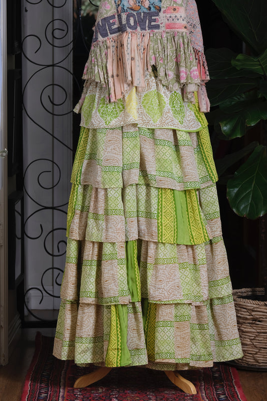 Moon Magic Maxi Skirt in Lime House