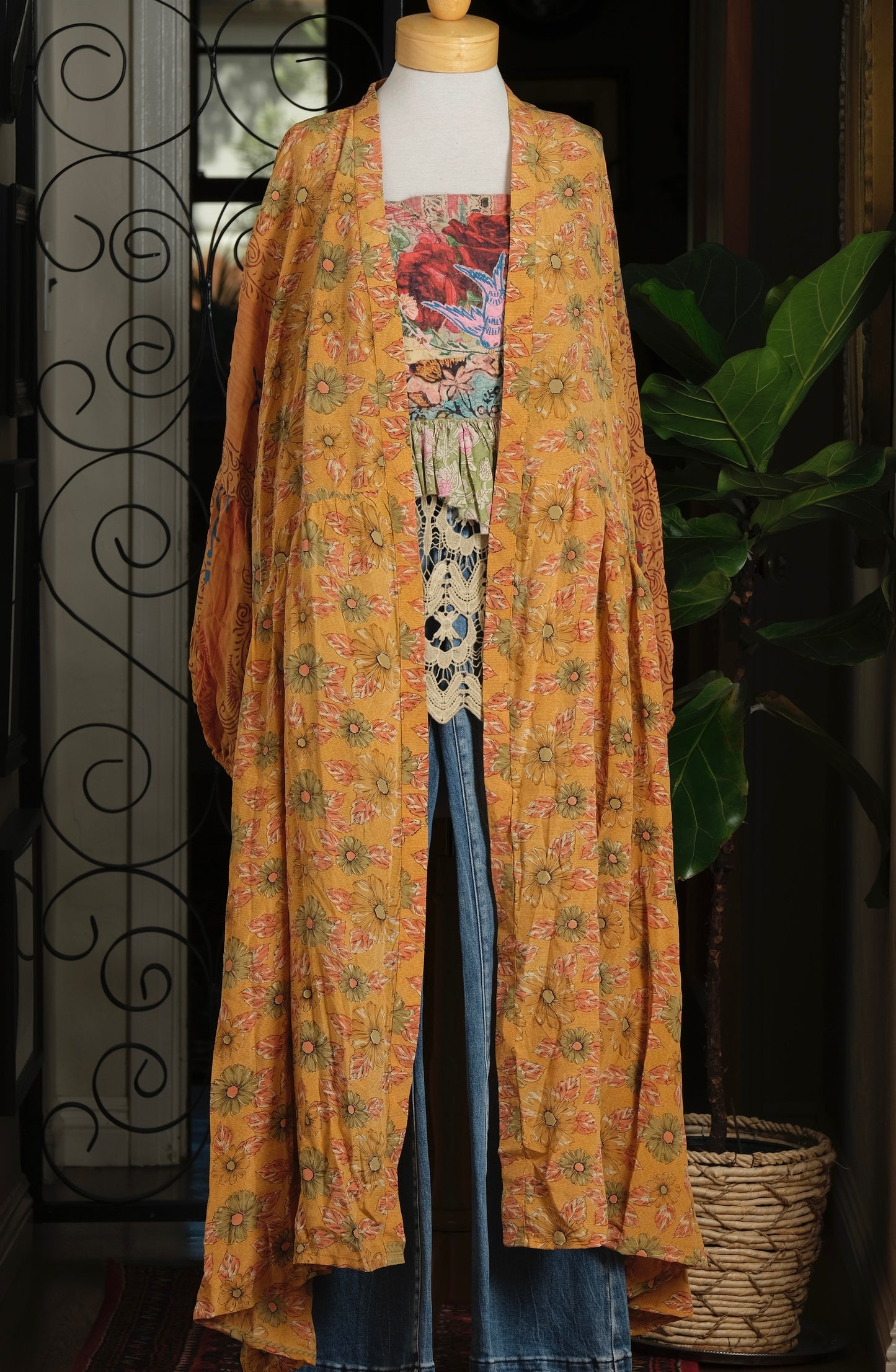 Evermore Duster in Apricot Garden