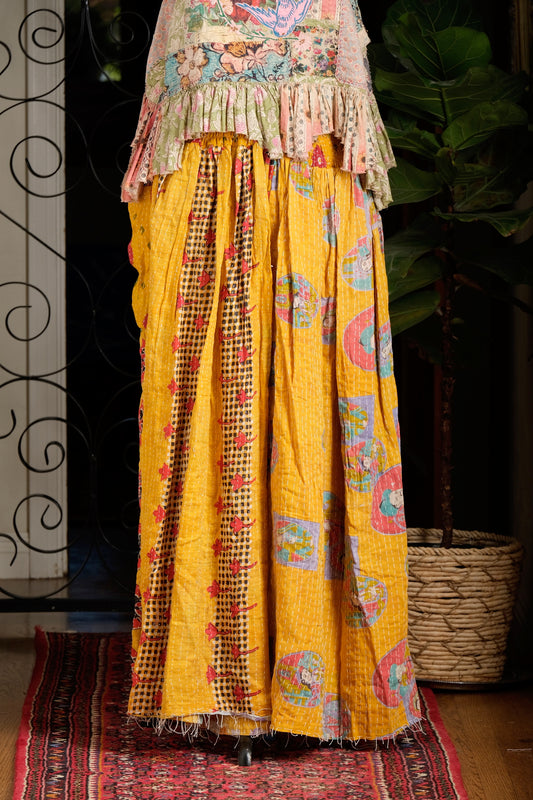 Kantha Maxi Skirt in Checkers and Cameos