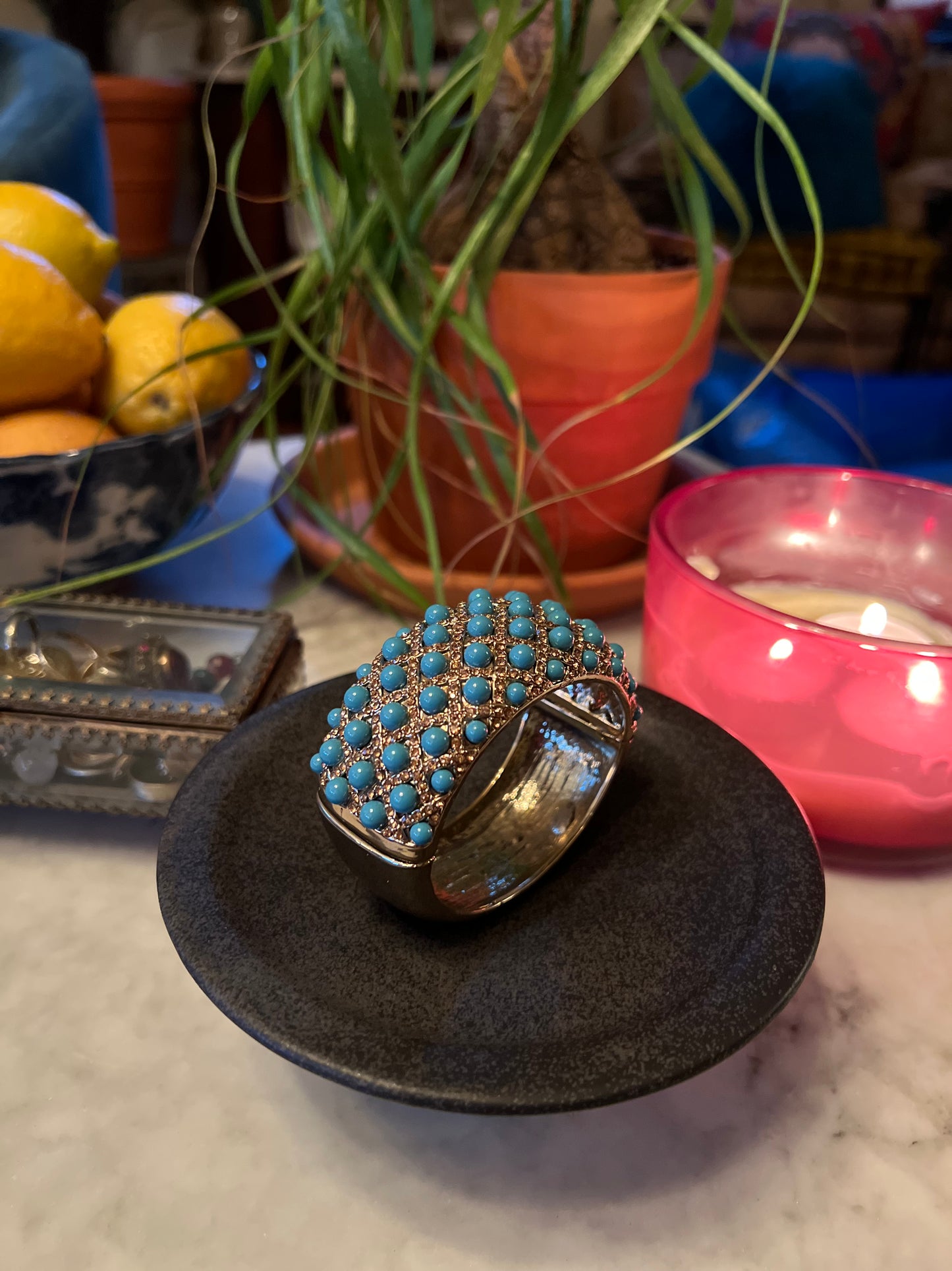 Gold Turquoise Cuff