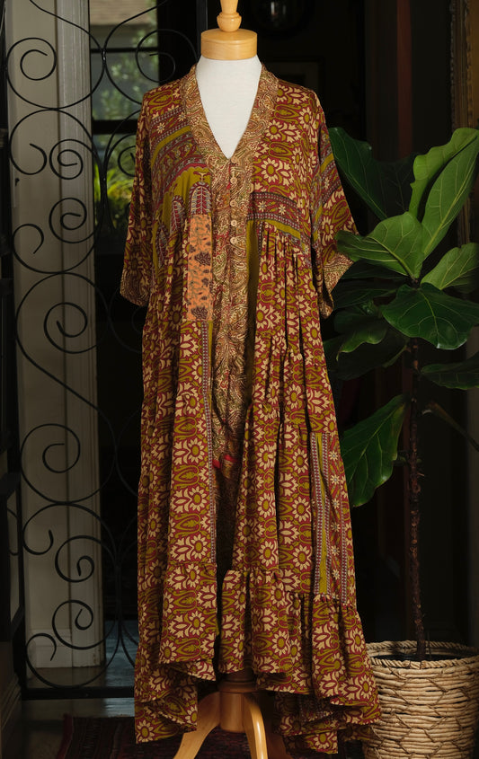 Easy Dress in Olive Daisy