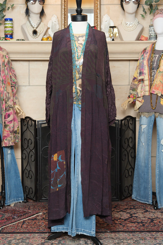 Evermore Duster in Patched Plum