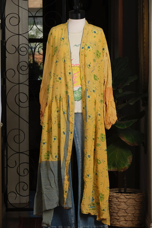 Evermore Duster in Blue Stripe Lemon