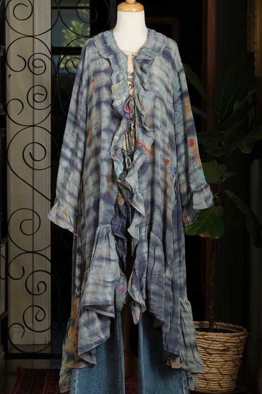 Ruffle Duster in Grey Storm