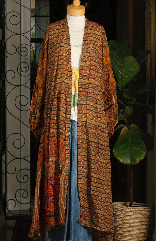 Evermore Duster in Rusted Rose Garden – Chateau Bel Age Boutique
