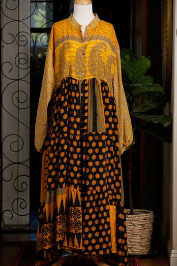 Silk Majestic Duster Dress in Golden Moon
