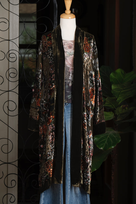 Burnout Velvet In Winter Garden Green
