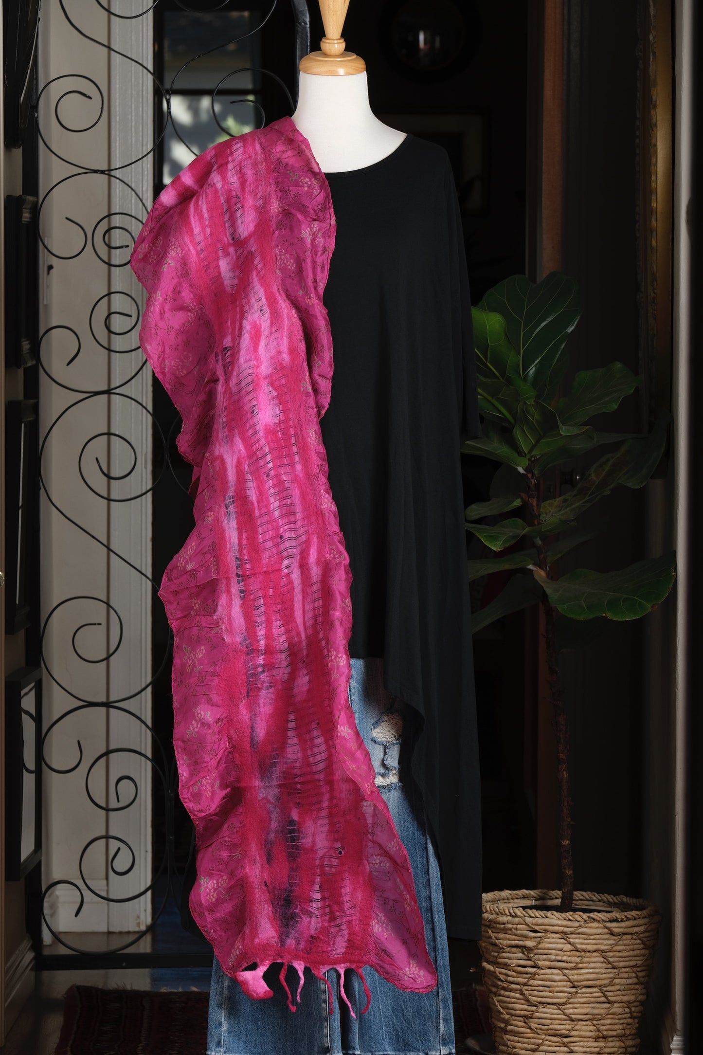Lotus Scarf in Pure Fuchsia