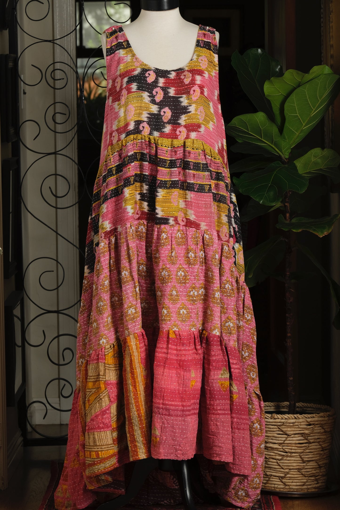 Kantha Celestial Maxi in Pink Jaipur