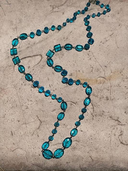 Crystal Ball Necklace in Clear Turquoise