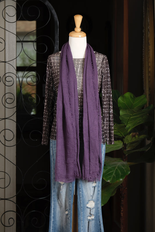 Gauze Scarf in Plum