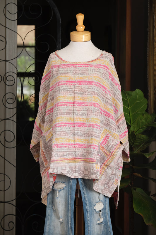 Kantha Pullover in Easy Stripe