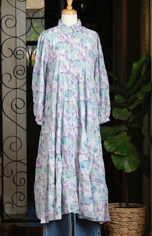 Tate Dress in Blue Crane