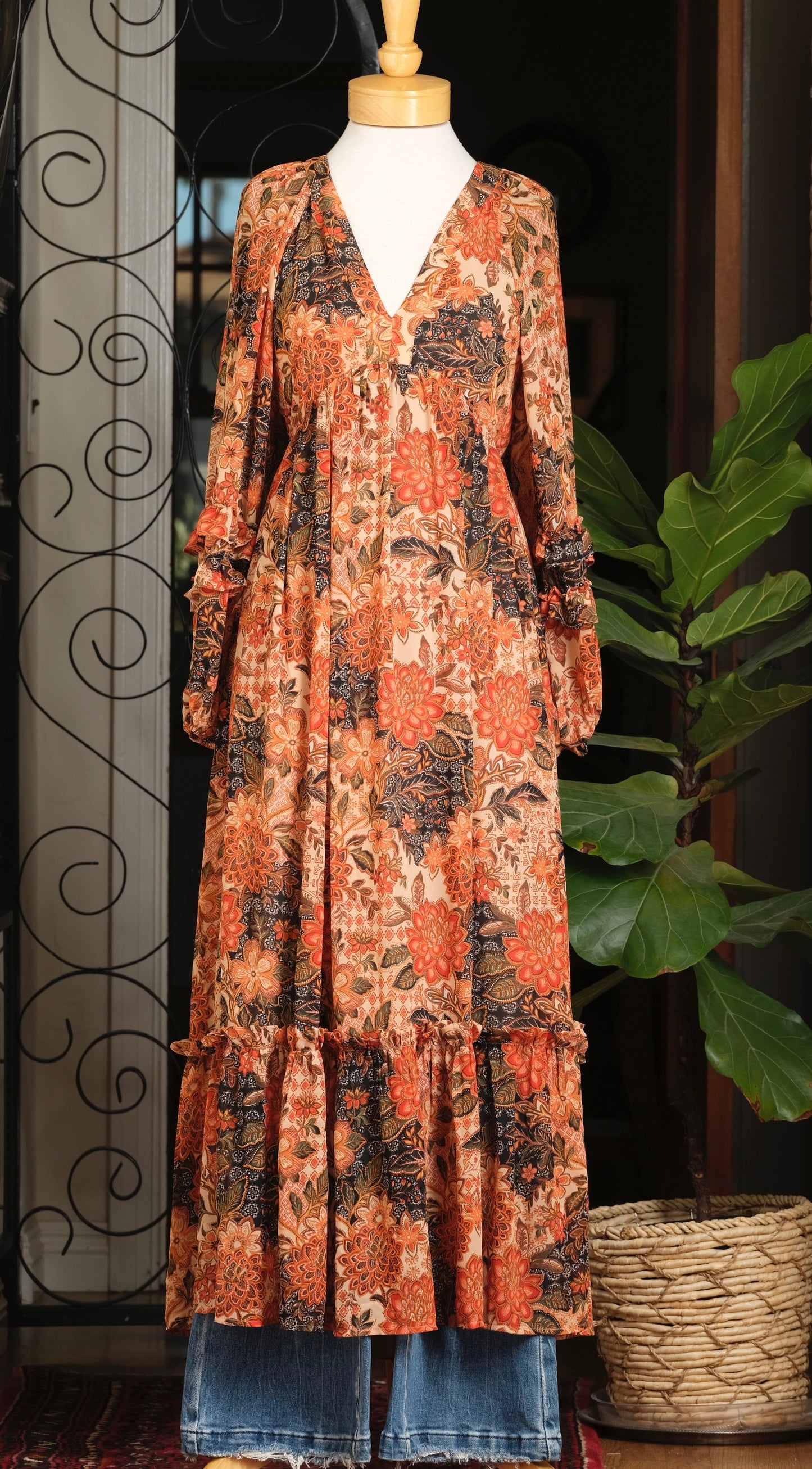 Rust Chrysanthemum Garden Dress