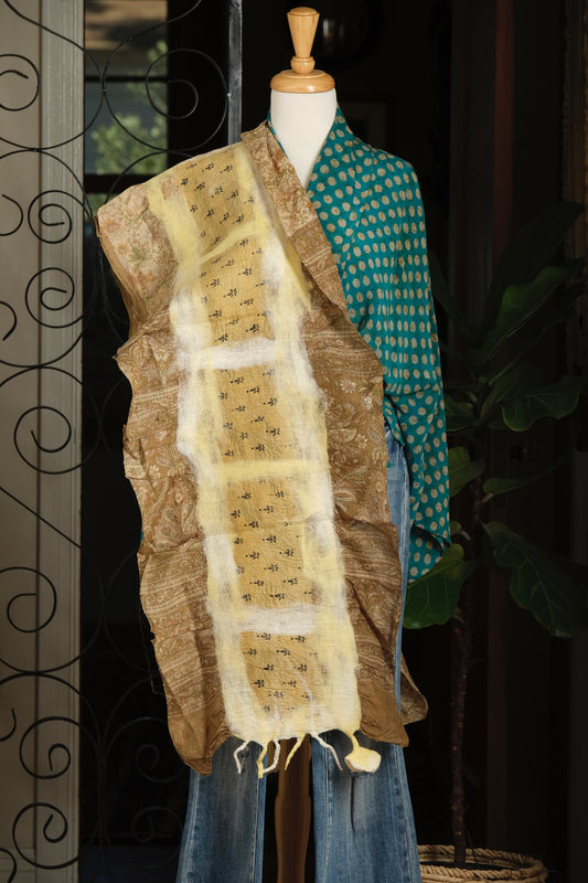 Lotus Scarf in Buttercream Garden