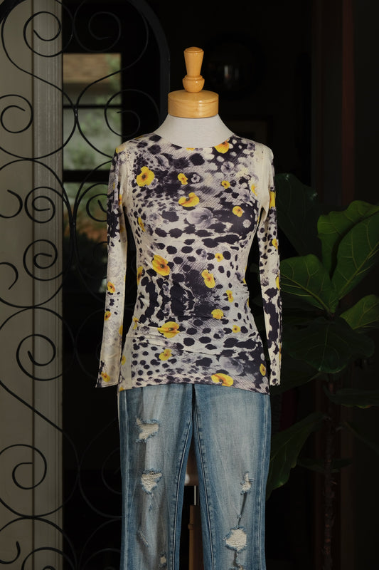 Mesh T Shirt in Yellow Pansey