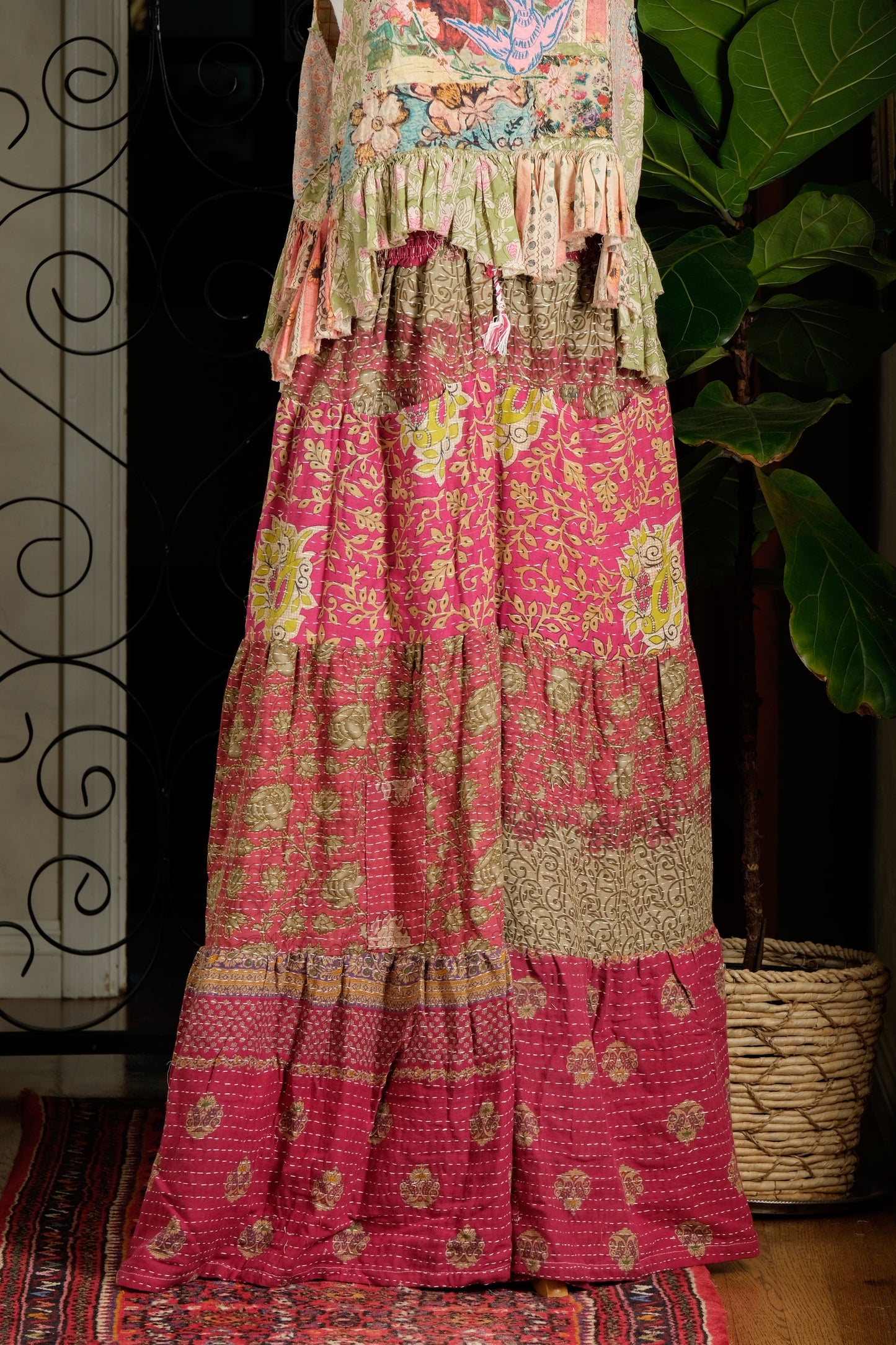 Pocket Pant in Pink Arabesque
