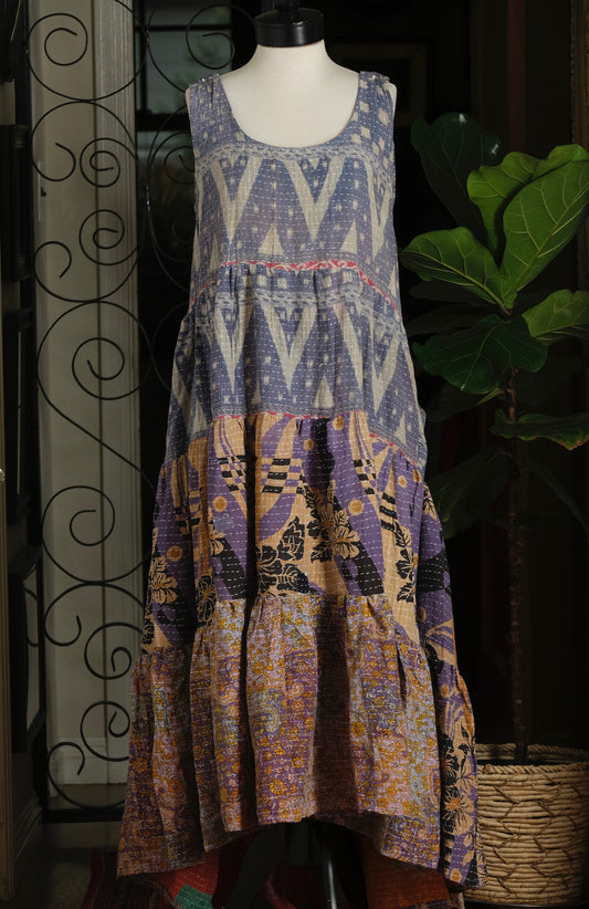 Kantha Celestial Maxi in Tribal Blue