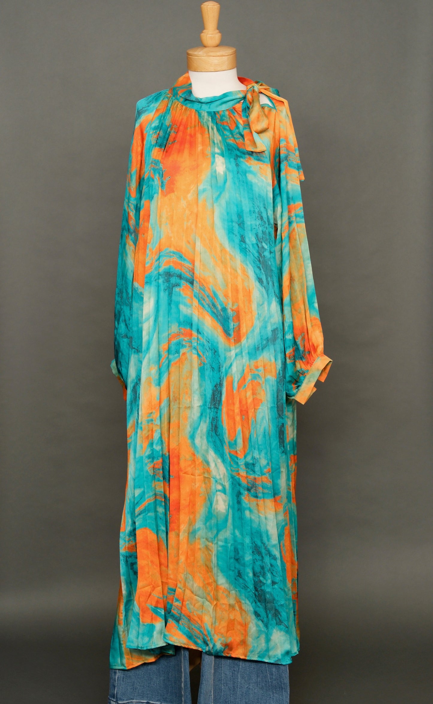 Mid Century Turquoise Swirl Dress