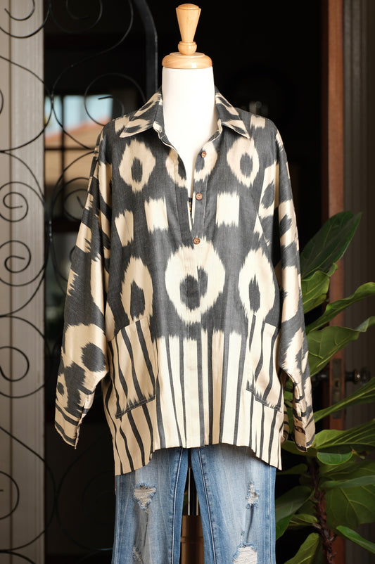 Azmina Jacket in Stripe Ikat