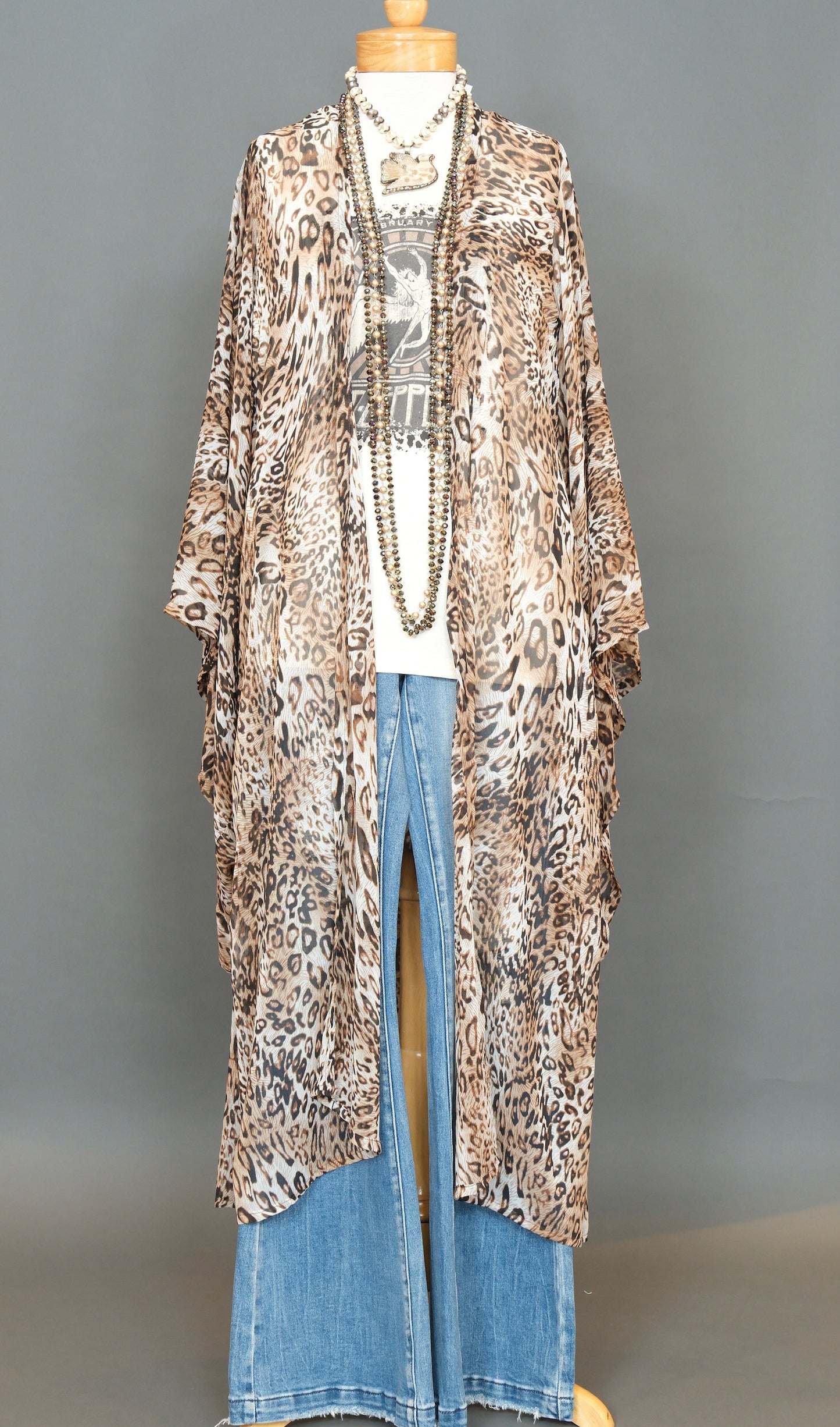 Snow Leopard Kimono by Jennafer Grace