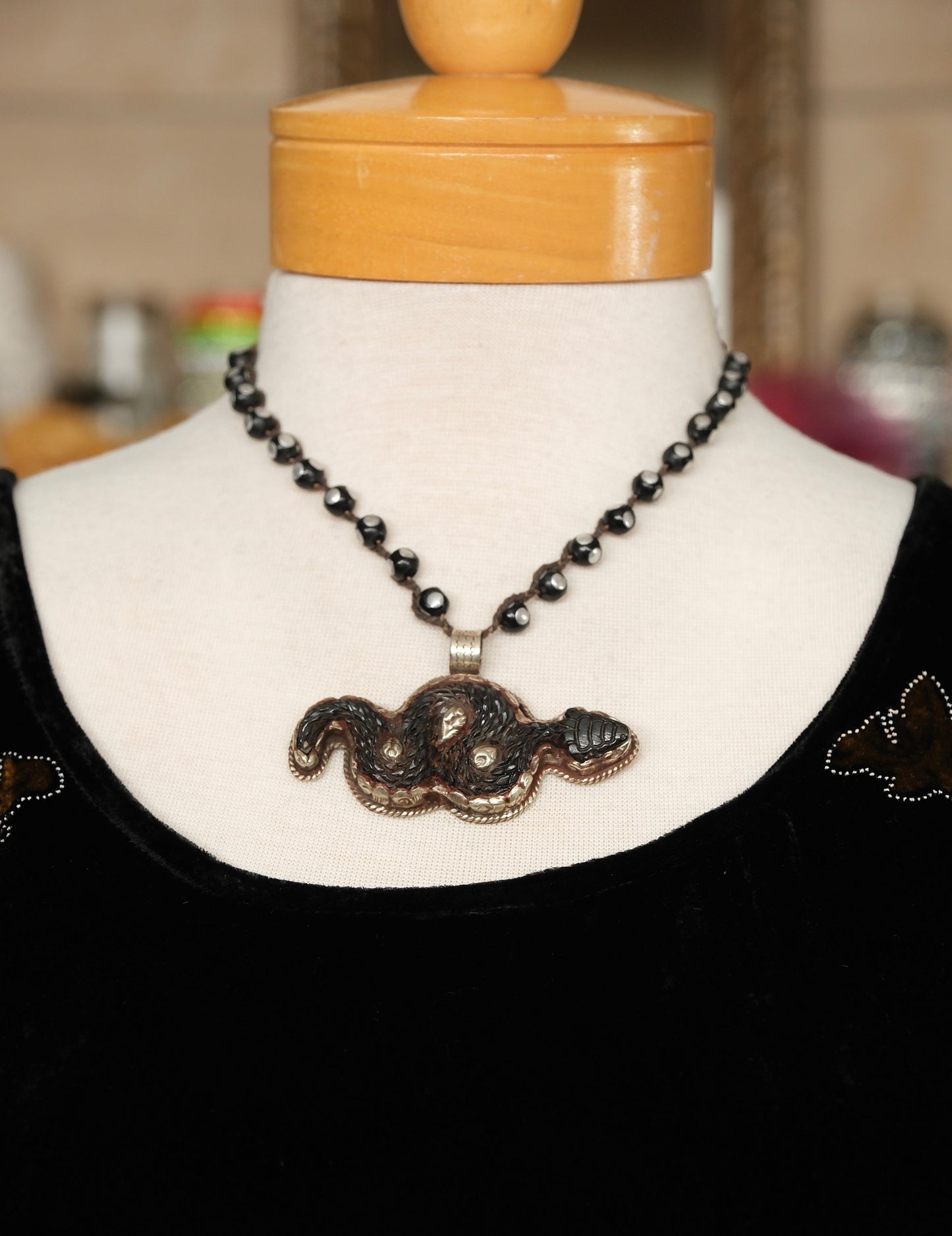 Sidewinder Snake Pendant Necklace