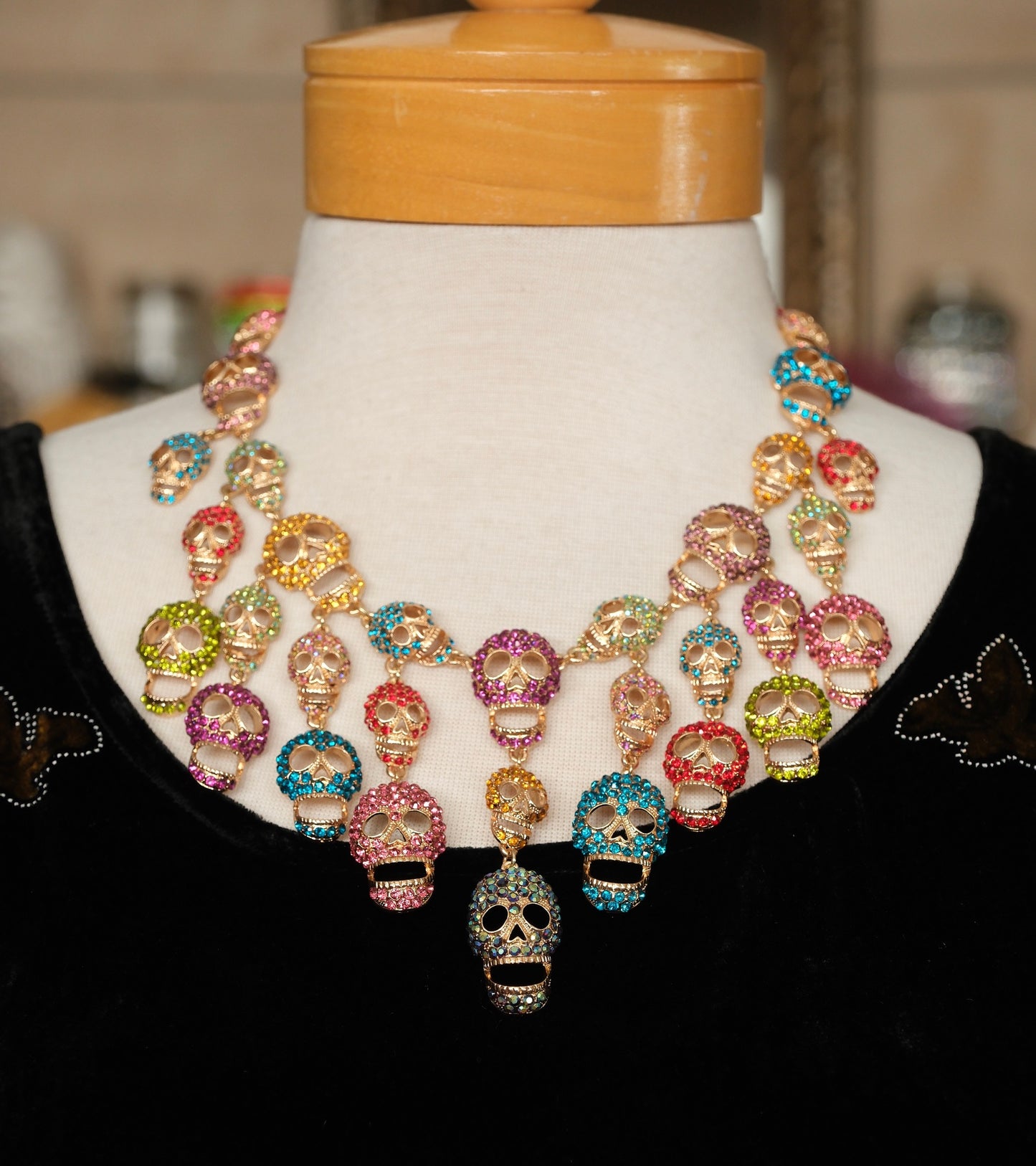 Deadmans Party Statement Necklace in Candy Color
