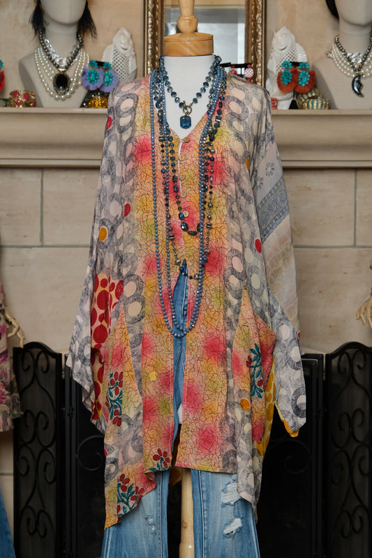 Split Tunic in Circles and Dots