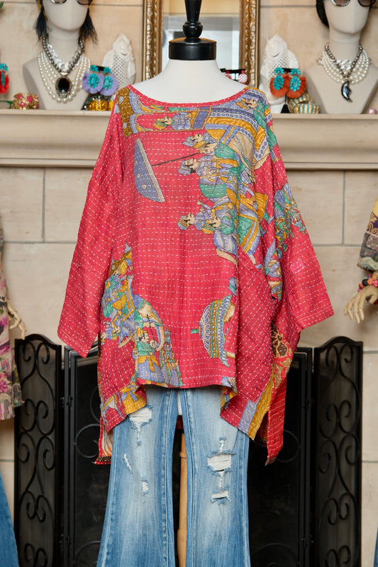 Kantha Pullover in Parasol Parade