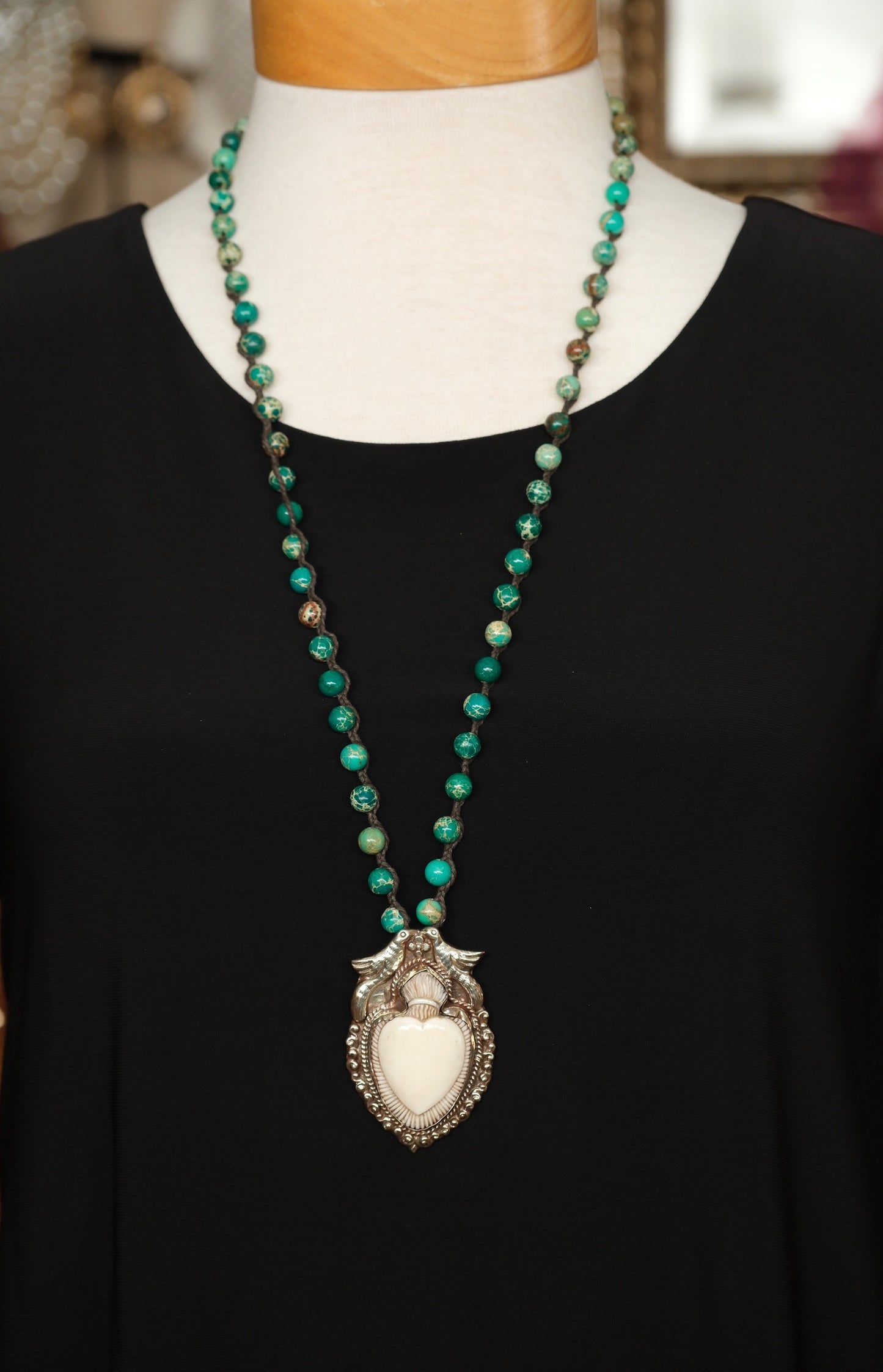 Milagro Heart Necklace With Doves